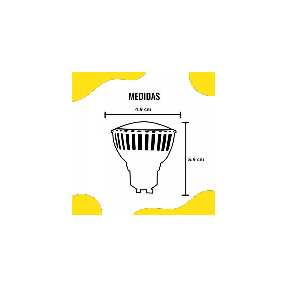 Foco LED GU10 5W Emergencia 3000K – Zende